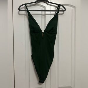 Stylish Green One Piece Swimsuit